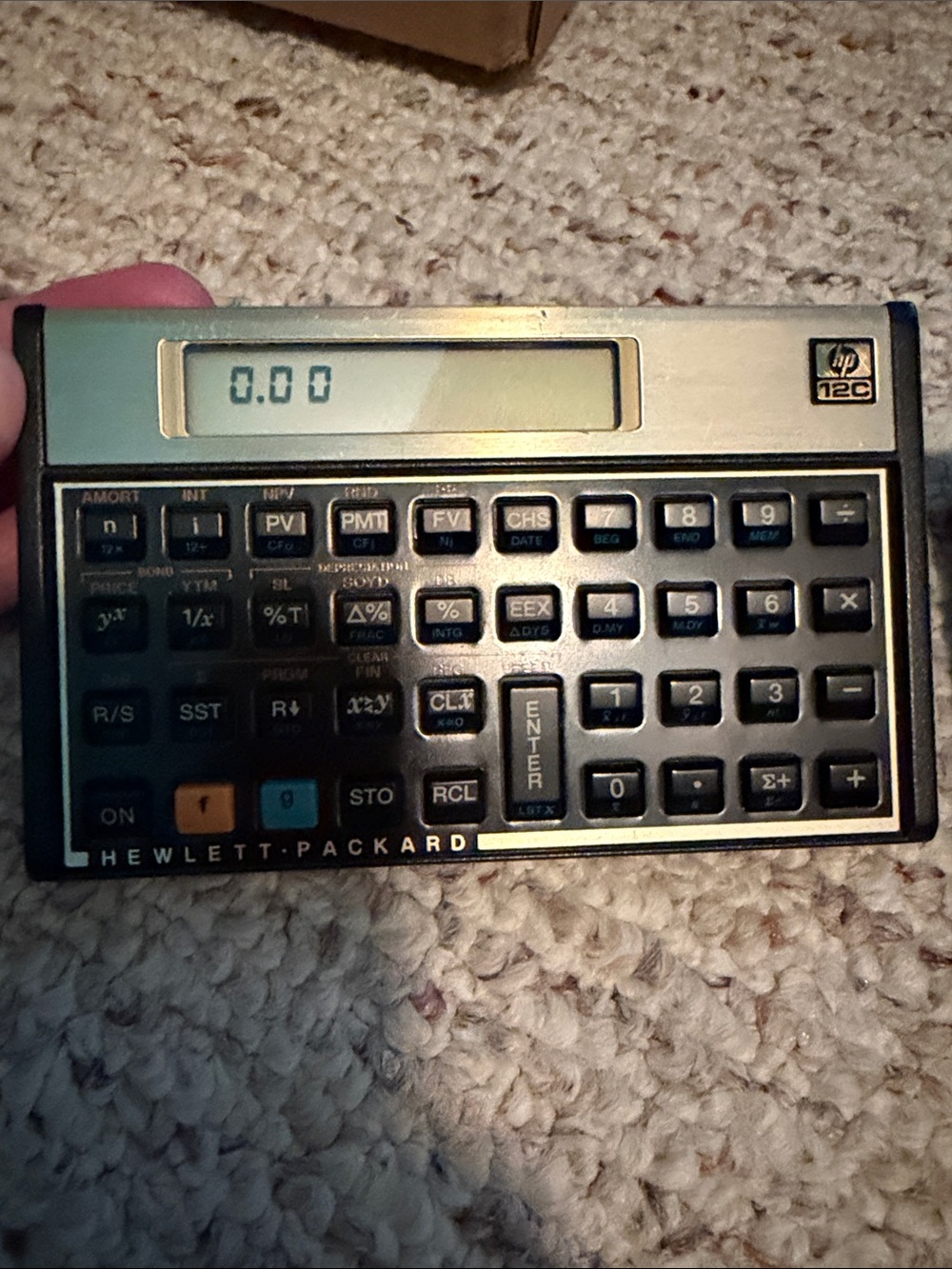 Vintage Hewlett-Packard HP 12C Portable Calculator with case